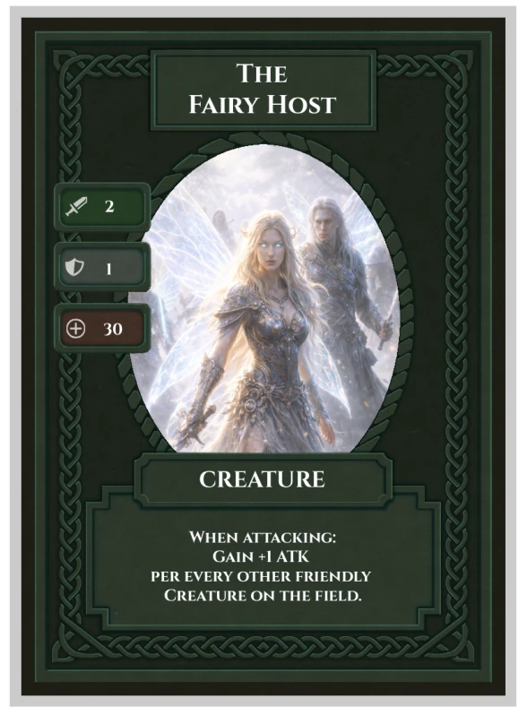 The printed Fairy Host Celtic Clash card