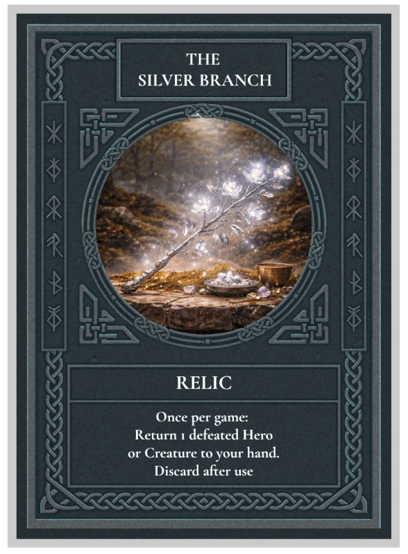 The printed Silver Branch Celtic Clash card